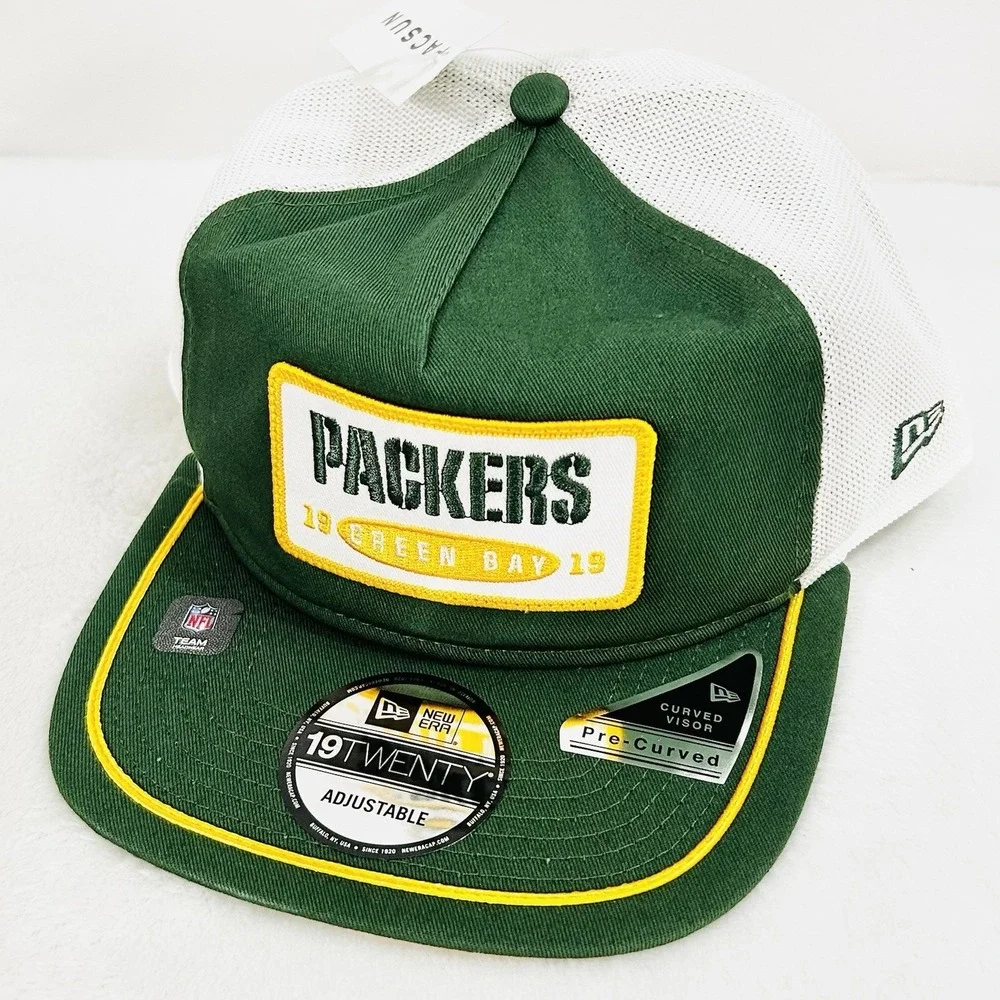Green Bay Packers New Era Patch 19TWENTY Hat Cap Snapback Adjustable NFL Green‎